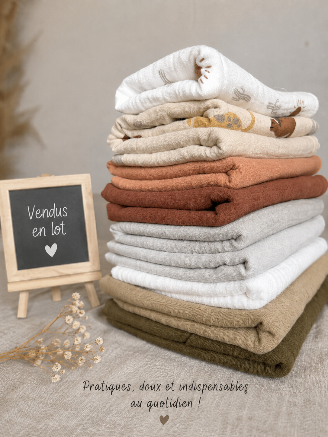 Lot de 2 Langes Personnalisés